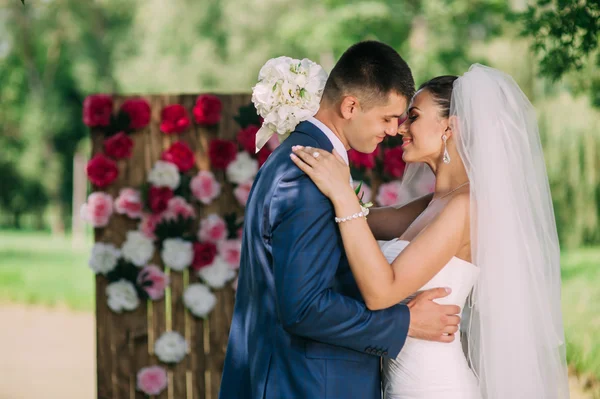 Ritratto di nozze di una giovane coppia — Foto Stock
