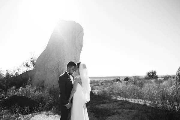 Pareja de boda en la carrera de arcilla —  Fotos de Stock