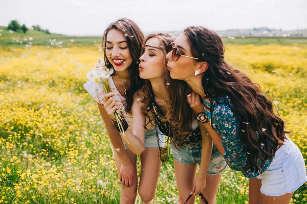 3 belle ragazze hippie — Foto Stock