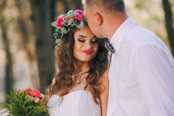 Novia y novio felices — Foto de Stock