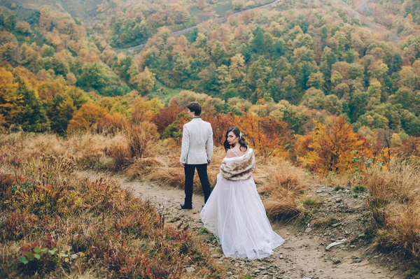 Pareja posando en las montañas —  Fotos de Stock