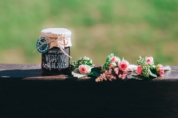Букет на розовые свадебные цветы — стоковое фото