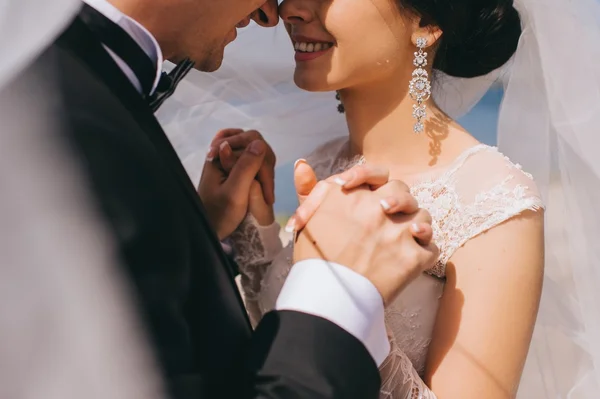 Casal amoroso de mãos dadas — Fotografia de Stock