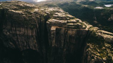Cliff Preikestolen fiyort Lysefjord