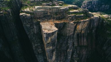 Cliff Preikestolen fiyort Lysefjord