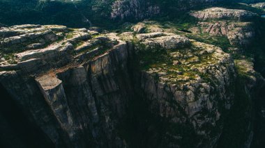 Cliff Preikestolen fiyort Lysefjord
