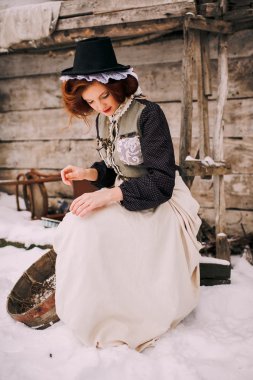 Cinderella kız kış günü içinde 