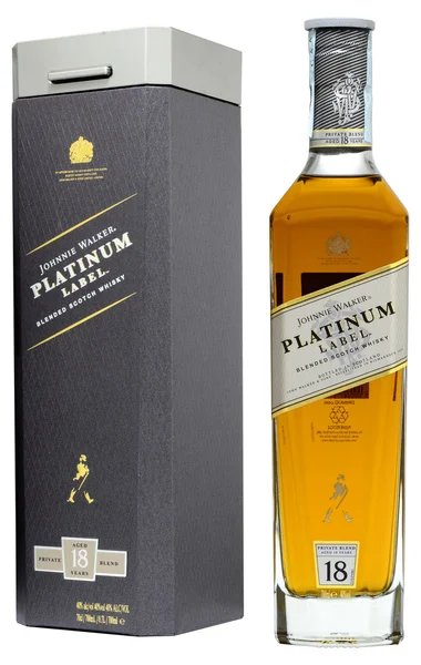 Scotch Whisky Johnnie Walker Platin Etiket 18 YO 70cl,% 40 — Stok fotoğraf