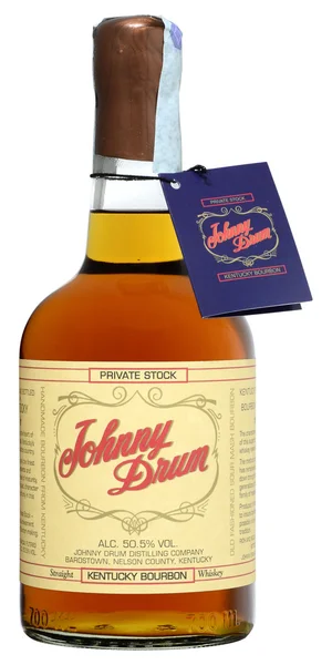 American Wiskey Johnny Drum Private Stock Bourbon 70cl, alc.50,5% — ストック写真