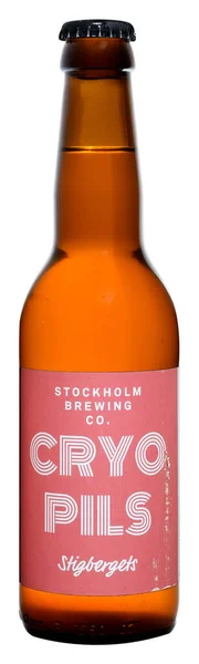 Venedik Talya Şubat 2021 Bir Şişe Bira Stockholm Cryo Pils - Stok İmaj