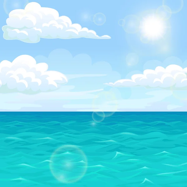 Öğleden sonra güneş altında yatay yaz deniz