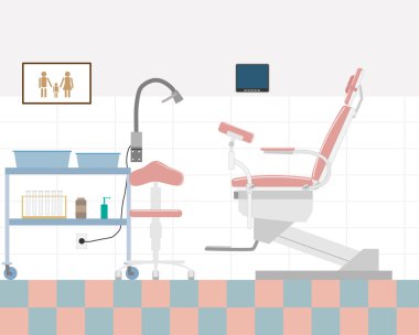 Tasarım ofisi jinekolog görünümü. Vektör çizimi