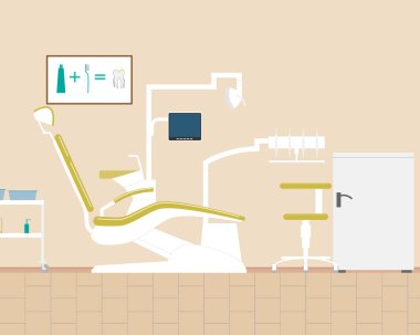 Tasarım ofisi diş hekimigörünümü. Vektör çizimi