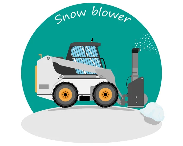 Quitanieves para limpiar la nieve. El camino funciona. Ilustración vectorial — Archivo Imágenes Vectoriales