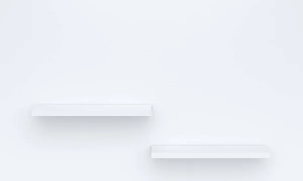 Streszczenie 3d półki na białym tle. 3d renderowanie — Zdjęcie stockowe