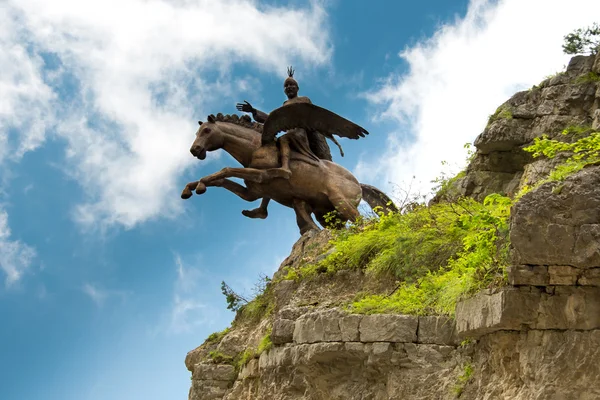 Stone rider in the Caucasus mountains, Russia — Stock Photo, Image