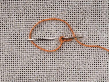 Tuval üzerinde nakış dikiş