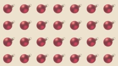 Kırmızı topların Noel arkaplanı. Hareketi durdur