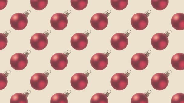 Christmas background of alternating red and blue balls. Stop motion animation — Stockvideo