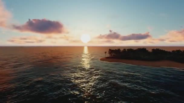 Ola de agua océano playa y tiempo vueltas puesta de sol. Ola de agua océano playa y tiempo vueltas puesta de sol. Bonito atardecer en isla tropical . — Vídeos de Stock