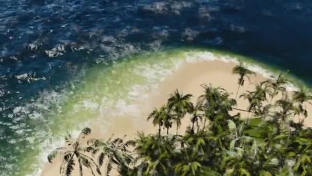 Praia tropical com água incrível e palmeira. Pinturas impressionistas . — Vídeo de Stock