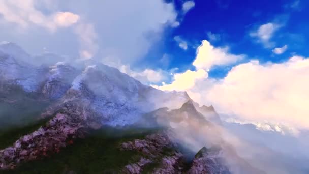 Mountains and Clouds Timelapse — Stock Video