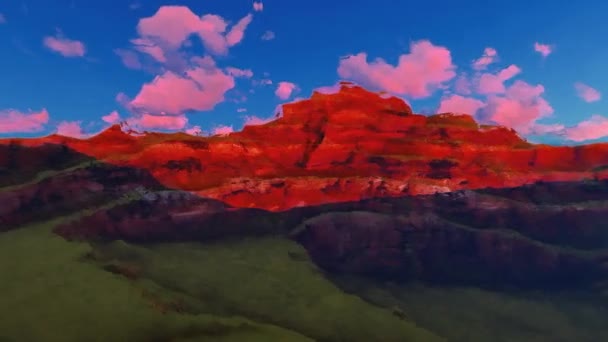 Vue aérienne sur le désert. Rochers rouges .