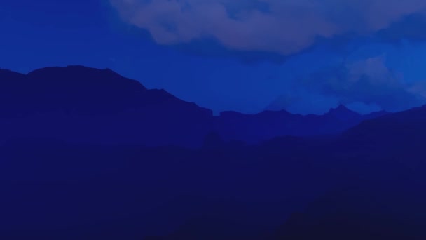 星空の夜にアニメ砂漠の砂丘 — ストック動画