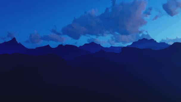 Dunes animées du désert de la bande dessinée par une nuit étoilée — Video