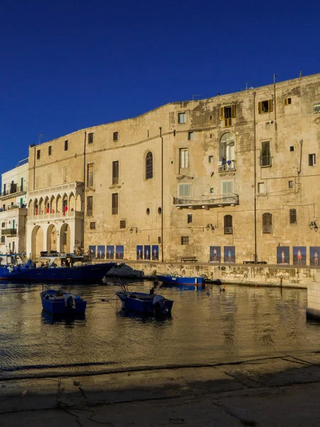 Monopoli Italia Agosto 2021 Veduta Del Porto Nel Centro Storico — Foto Stock