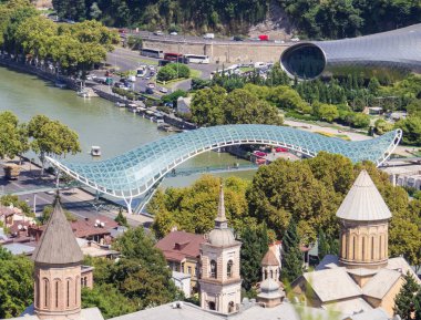View of the Bridge of Peace in Tbilisi, Georgia