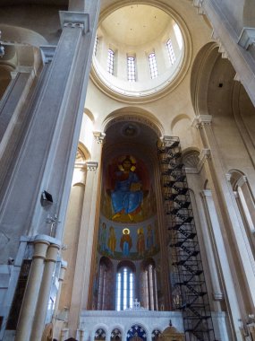 View of the interior of the Holy Trinity Cathedral of Tbilisi, Georgia