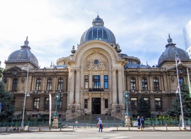Bucharest, Romania - October 3, 2024: View of the Palace of Deposits and Consignments.