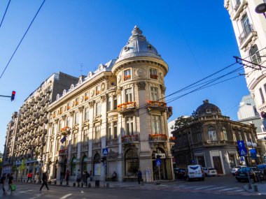 Bucharest, Romania - October 18, 2024: View of the Boulevard Ion C. Bratianu in the old town.
