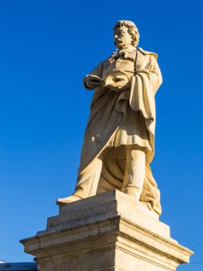 Bucharest, Romania - October 18, 2024: View of the George Lazar statue in University Square.