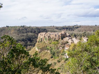 View of the town of Calcata, near Rome, Italy