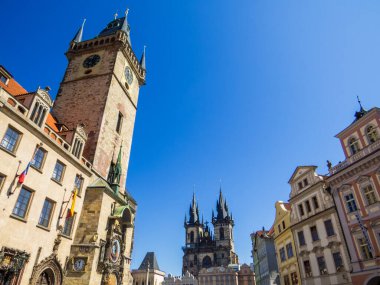 Çek Cumhuriyeti Prag 'daki Eski Kent Meydanı manzarası