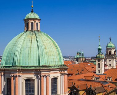 Amazing viewpoint of the old town of Prague, Czech Republic
