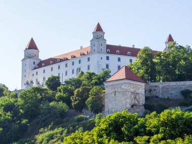 Bratislava Kalesi manzarası. Bratislava, Slovakya 'da