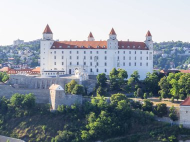 Bratislava Kalesi manzarası. Bratislava, Slovakya 'da