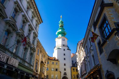 Bratislava, Slovakya - 2 Temmuz 2025: Michael Kapısı ve Kulesi.