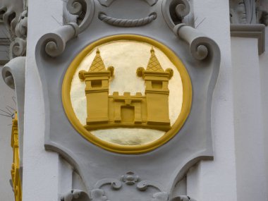 Slovenya 'nın eski Ljubljana kasabasında armanın önü kapalı.