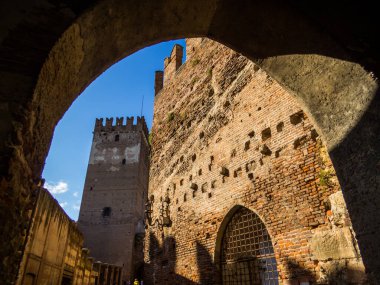 İtalya, Verona 'daki Castelvecchio Müzesi' nin manzarası