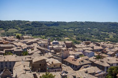 İtalya 'nın eski Orvieto kentinin havadan görünüşü