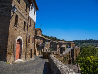 İtalya 'nın eski Orvieto kentinin sokak manzarası