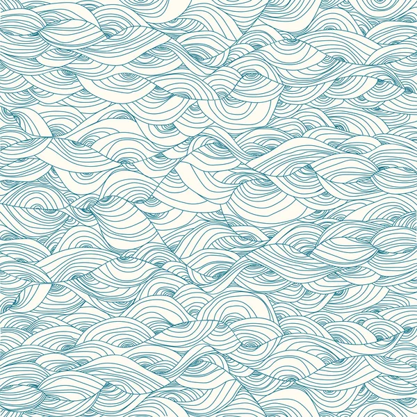 Векторный линейный рисунок волос ручной работы с волнами и завихрениями. синий и белый — стоковый вектор