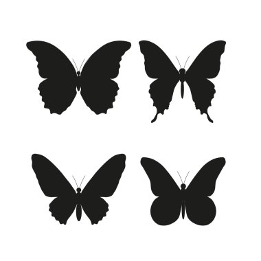 Güzel siluet butterfly.vector illüstrasyon