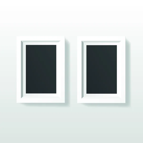 Plantilla de marco de imagen en blanco colgando en la pared — Vector de stock