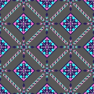 Etnik seamless modeli. geometrik arka plan. Elle çizilmiş kumaş. Modern soyut duvar kağıdı. Vektör çizim.