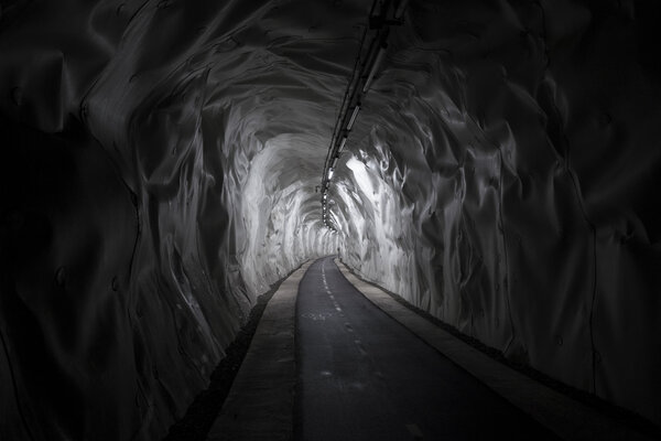 Inside Bike Trail Tunnel.